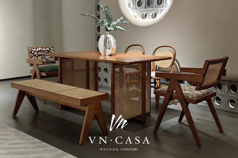 Raw Wood Style Dining Table