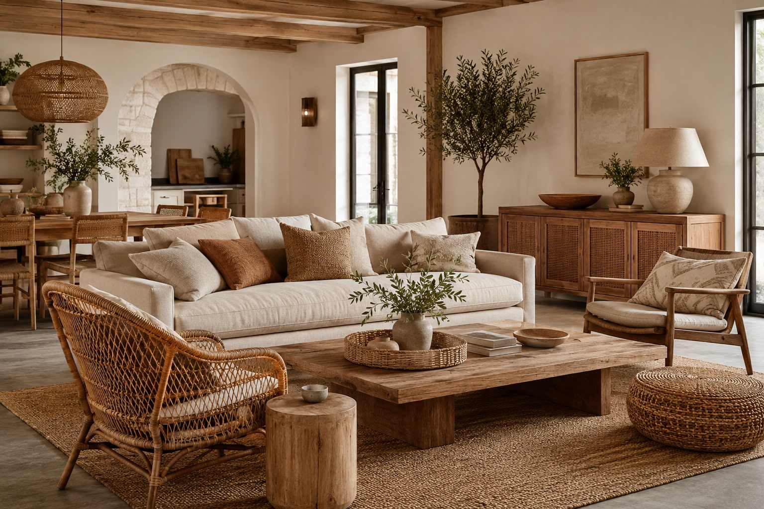 Natural Texture Furniture for a Warm Rustic Home