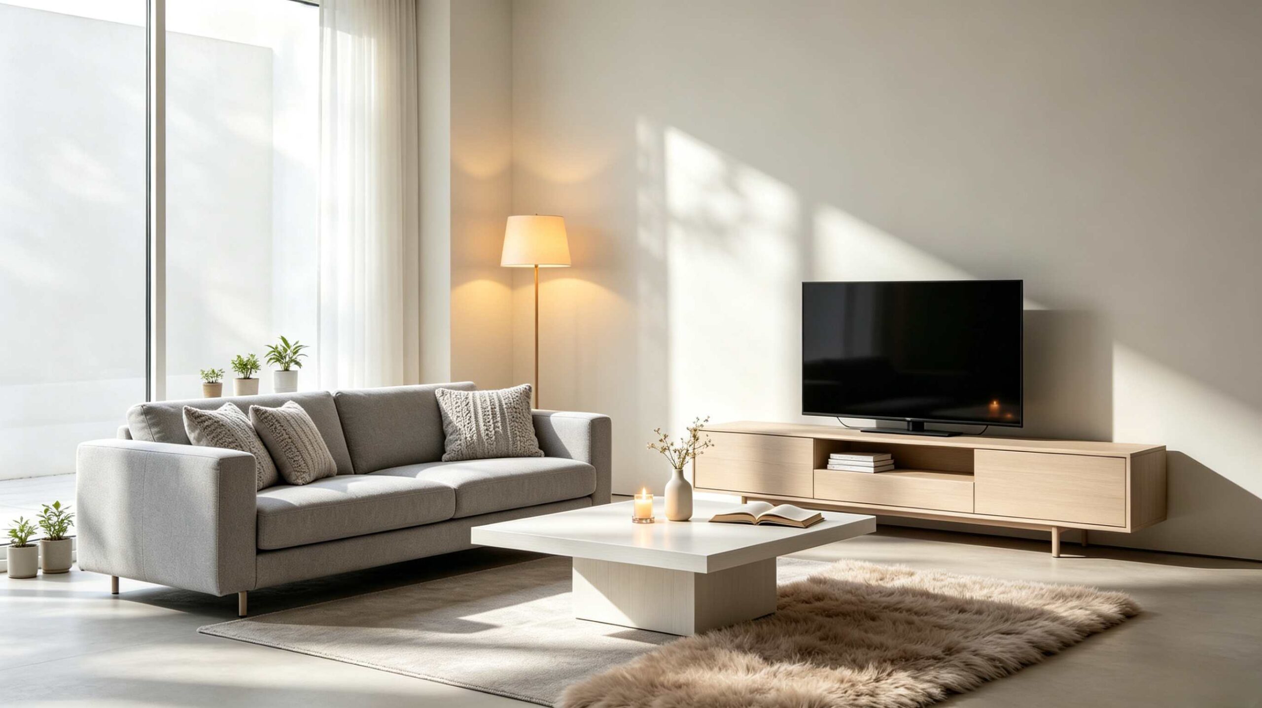 Match Sofa, Coffee Table, and TV Cabinet Without Clutter