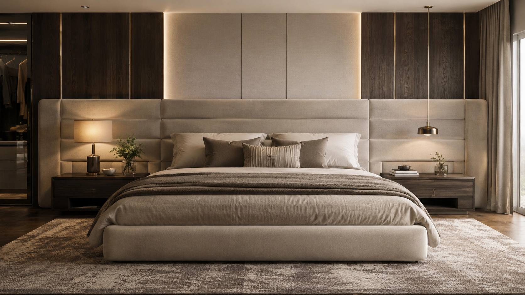 Wide Headboard Beds for Modern Master Bedrooms