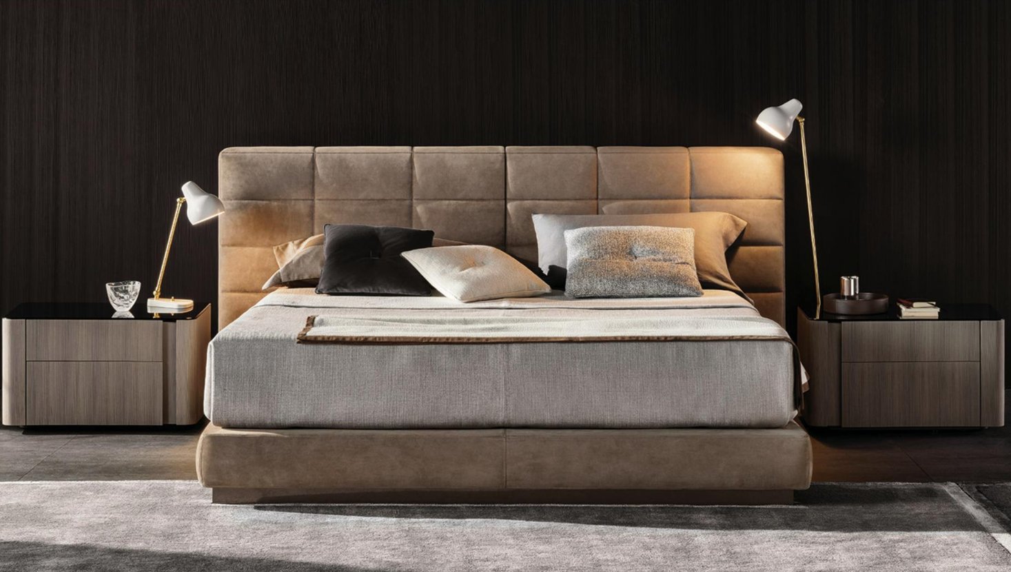 a Modern Wide Headboard Bed