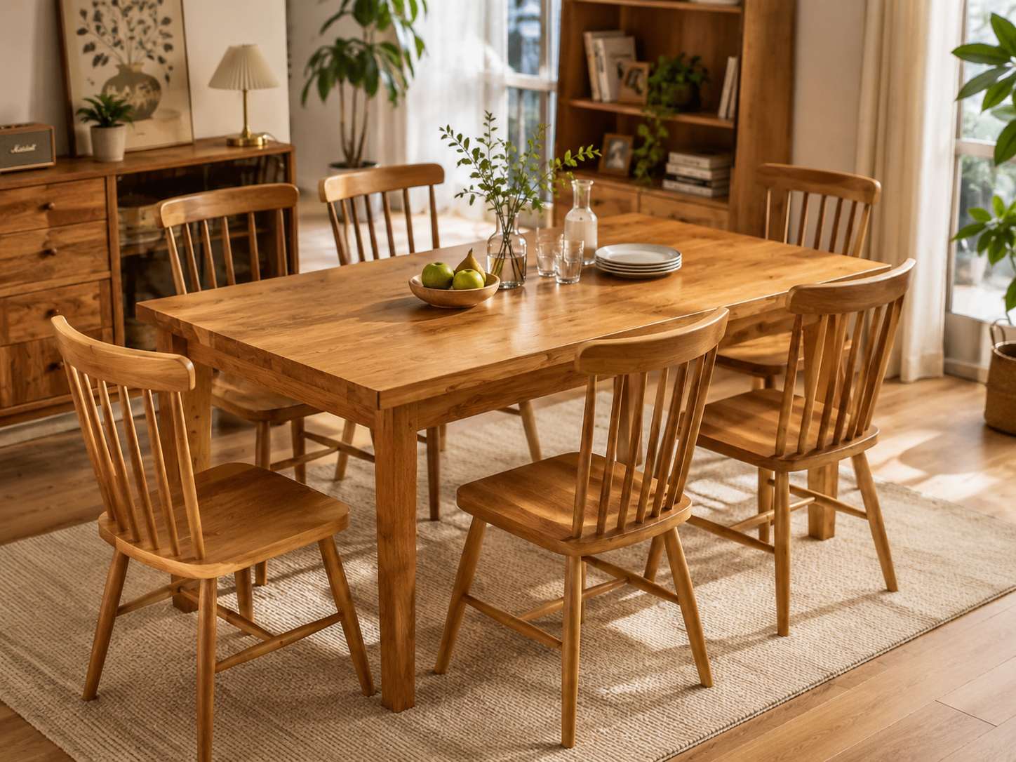 Wood dining chairs